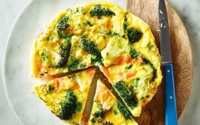 Quiche sans pâte au saumon et brocolis